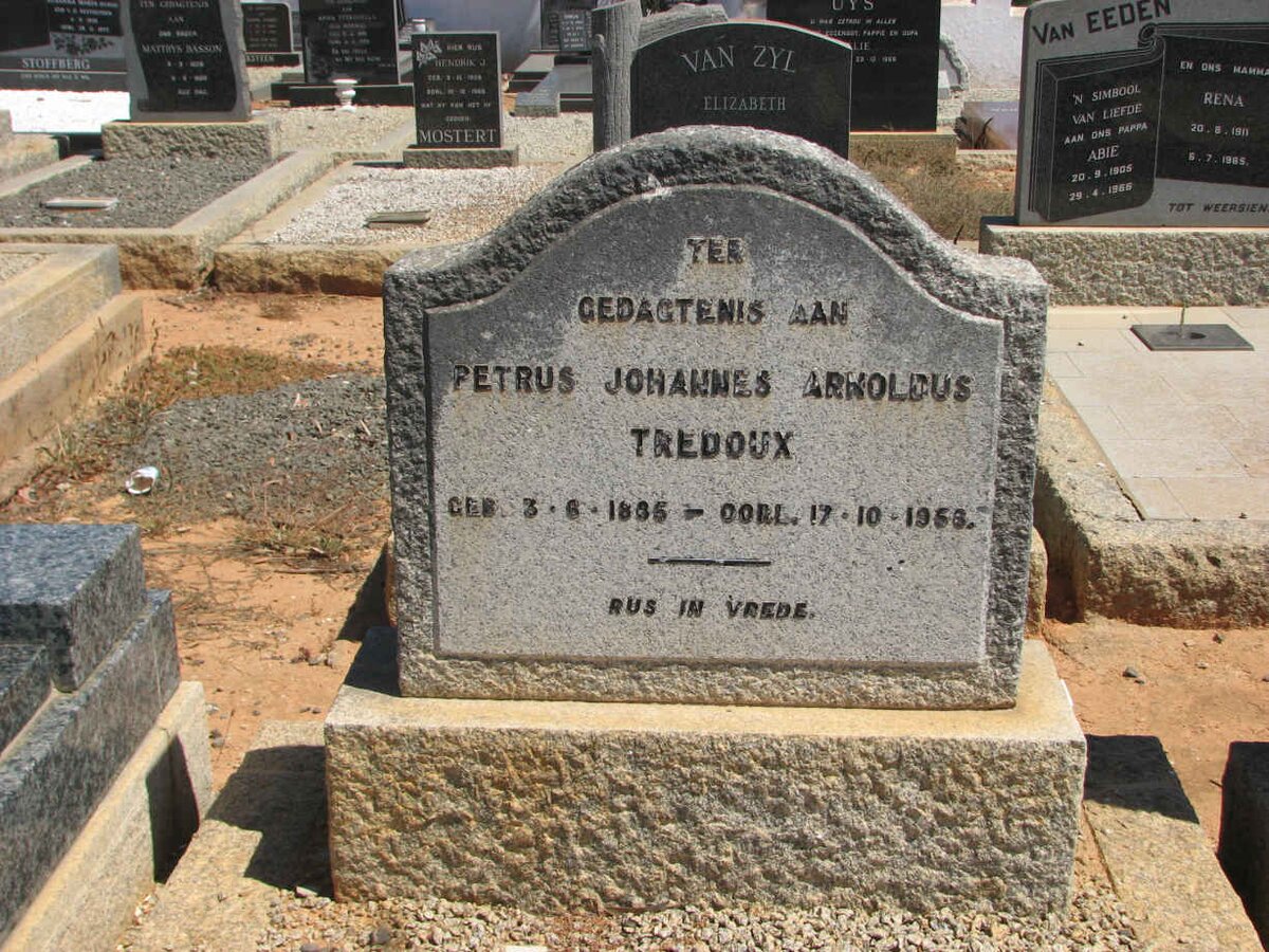TREDOUX Petrus Johannes Arnoldus 1885-1958