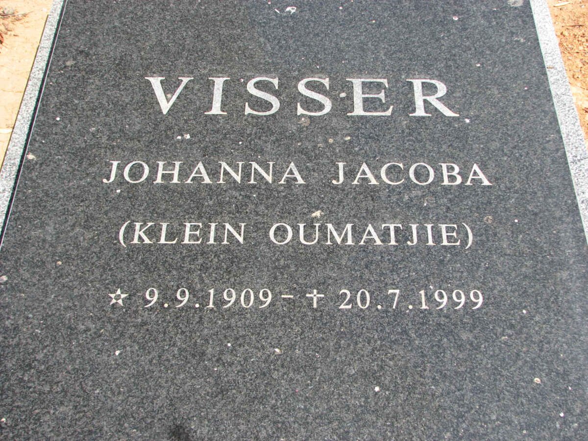 VISSER Johanna Jacoba 1909-1999
