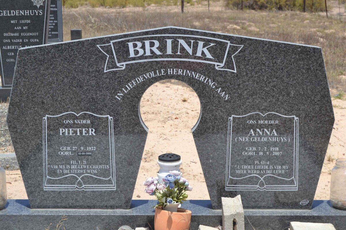 BRINK Pieter 1922-2009 &amp; Anna GELDENHUYS 1918-2007
