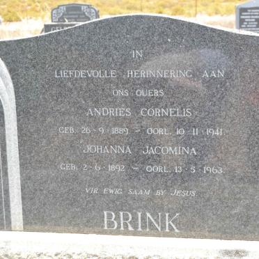 BRINK Andries Cornelis 1889-1941 &amp; Johanna Jacomina 1892-1963