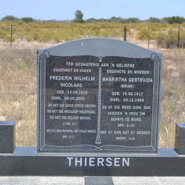 THIERSEN Frederik Wilhelm Nicolaas 1919-2003 &amp; Magrietha Gertruida BRINK 1917-1998