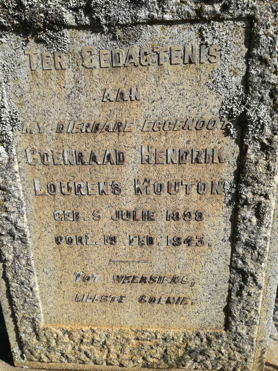 MOUTON Coenraad Hendrik Lourens 1898-1943