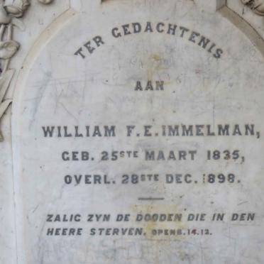 IMMELMAN William F.E. 1835-1898