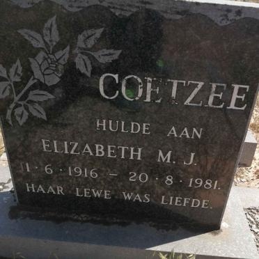 COETZEE Elizabeth M.J. 1916-1981