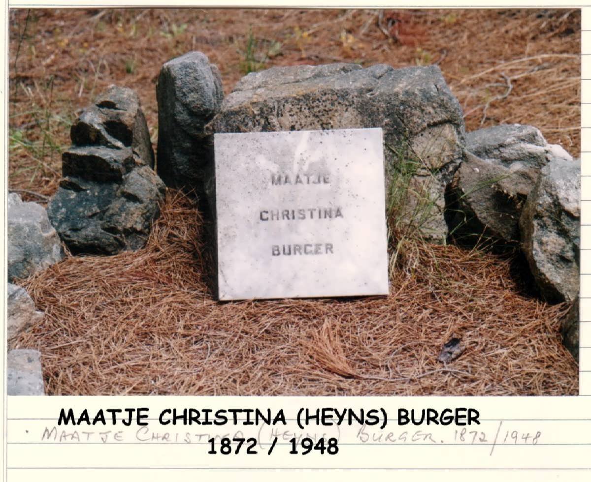 BURGER Maatje Christina nee HEYNS 1872-1948