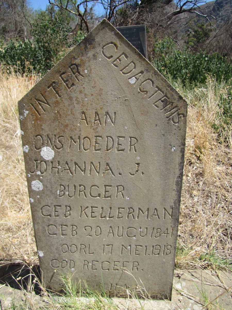 BURGER Johanna J. nee KELLERMAN 1841-1918