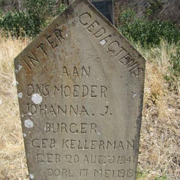 BURGER Johanna J. nee KELLERMAN 1841-1918