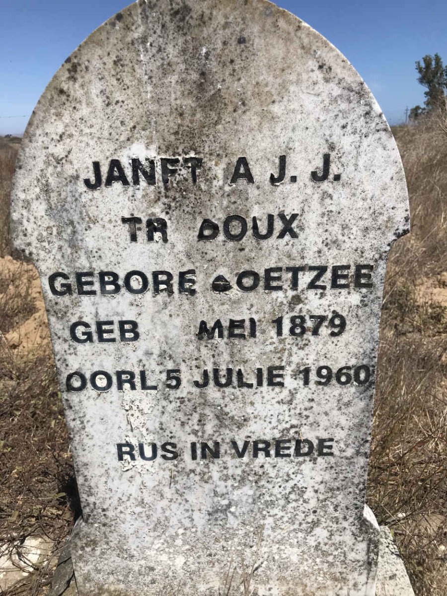 TREDOUX Janetta J.J. nee COETZEE 1879-1960