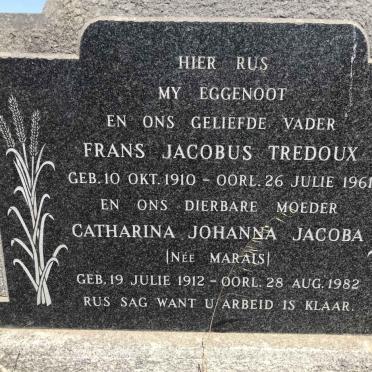 TREDOUX Frans Jacobus 1910-1961 & Catharina Johanna Jacoba MARAIS 1912-1982