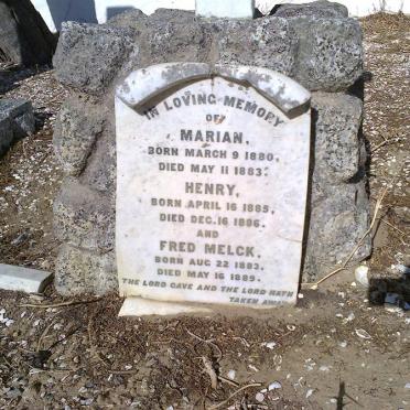 MELCK Marian 1880-1883 :: MELCK Fred 1883-1889 :: MELCK Henry 1885-1886