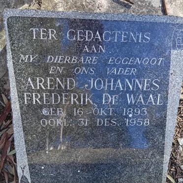 WAAL Arend Johannes Frederik, de 1893-1958