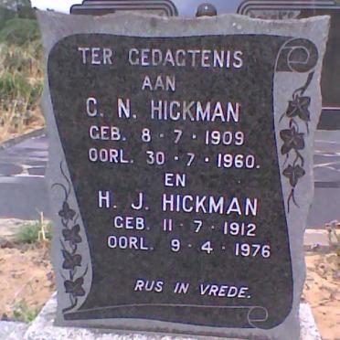 HICKMAN C.N. 1909-1960 &amp; H.J. 1912-1976