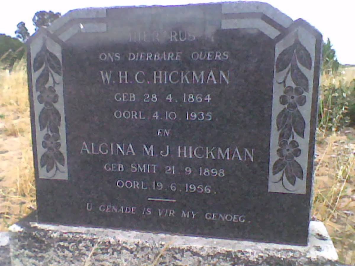 HICKMAN W.H.C. 1864-1935 &amp; Algina M.J. SMIT 1898-1956
