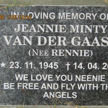 GAAST Jeannie Minty, van der nee RENNIE 1945-2020