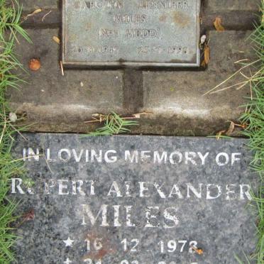 MILES Carolyn Jennifer nee MUDD 1947-1998 :: MILES Rupert Alexander 1978-2012