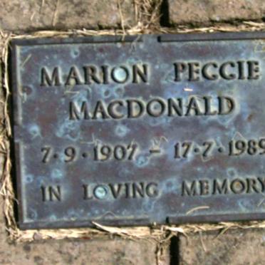MACDONALD Marion Peggy 1907-1989