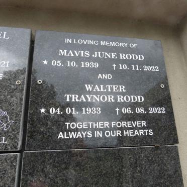 RODD Walter Traynor 1933-2022 & Mavis June 1939-2022