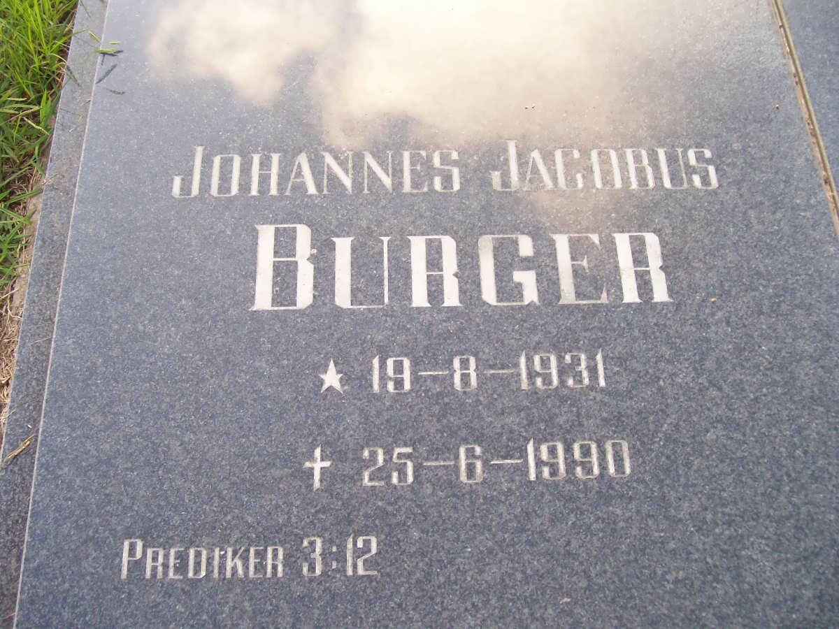BURGER Johannes Jacobus 1931-1990