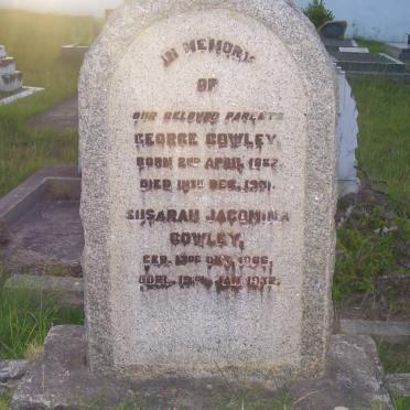 COWLEY George 1852-1931 &amp; Susara Jacomina 1866-1932