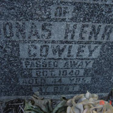 COWLEY Jonas Henry -1940