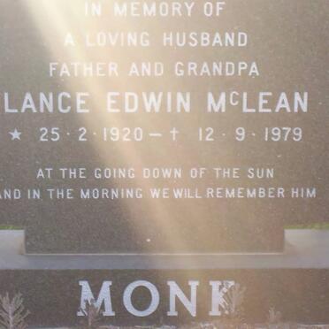 MONK Lance Edwin McLean 1920-1979