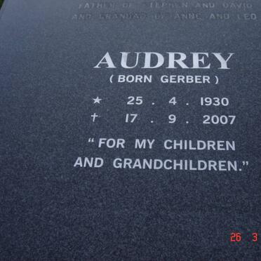 McNALLY  Audrey nee GERBER 1930-2007