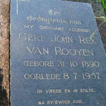 ROOYEN Gert John Rex, van 1890-1957