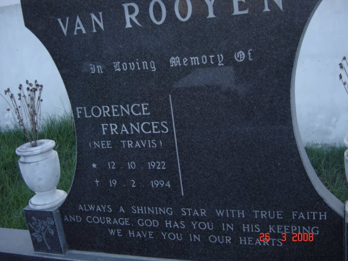ROOYEN Florence Frances, van nee TRAVIS 1922-1994
