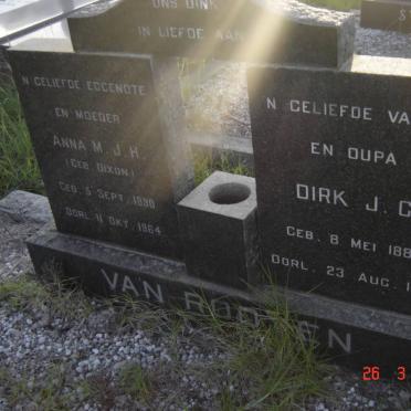 ROOYEN Dirk J.C., van 1889-1973 &amp; Anna M.J.H. DIXON 1890-1964