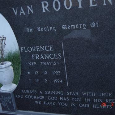ROOYEN Florence Frances, van nee TRAVIS 1922-1994