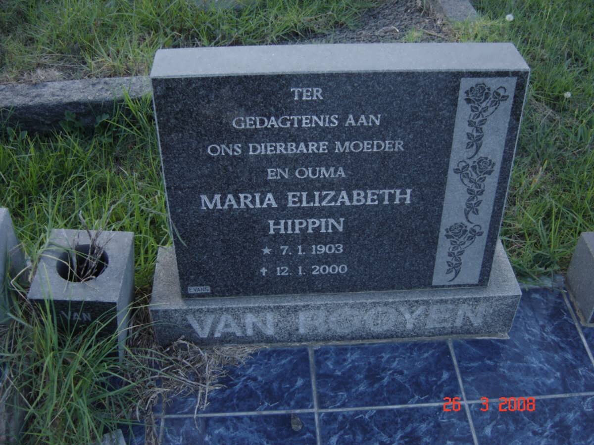 ROOYEN Marie Elizabeth Hippen, van 1903-2000