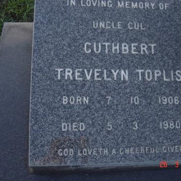 TOPLIS Cuthbert Trevelyn 1906-1980