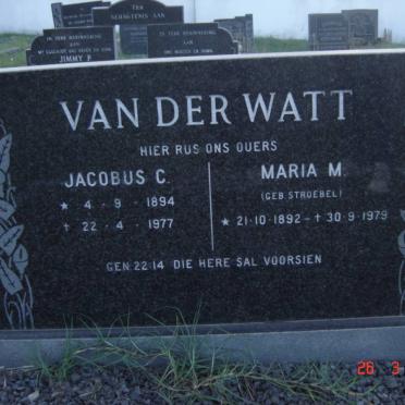 WATT Jacobus C., van der 1894-1977 &amp; Maria M. STROEBEL 1898-1972