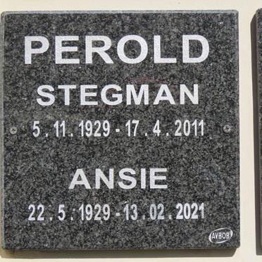 PEROLD Stegman 1929-2011 &amp; Ansie 1929-2021
