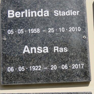 RAS Ansa 1922-2017 :: STADLER Belinda 1928-2010