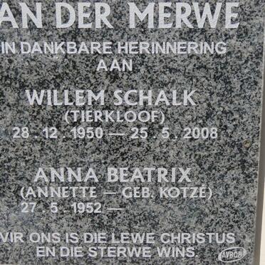 MERWE Willem Schalk, van der 1950-2008 &amp; Anna Beatrix KOTZÉ 1952-