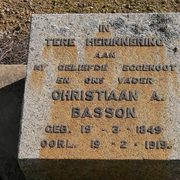 BASSON Christiaan A. 1849-1919