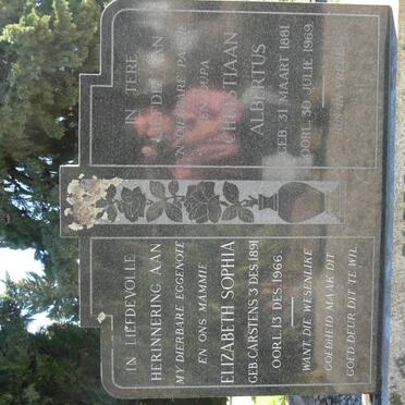 BASSON Christiaan Albertus 1881-1969 &amp; Elizabeth Sophia CARSTENS 1891-1966