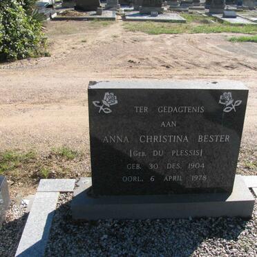 BESTER Anna Christina nee DU PLESSIS 1904-1978