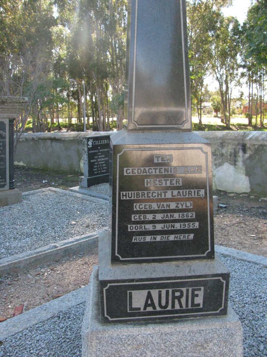 LAURIE Henry Guise 1853-1917 &amp; Hester Huibrecht VAN ZYL 1862-1955