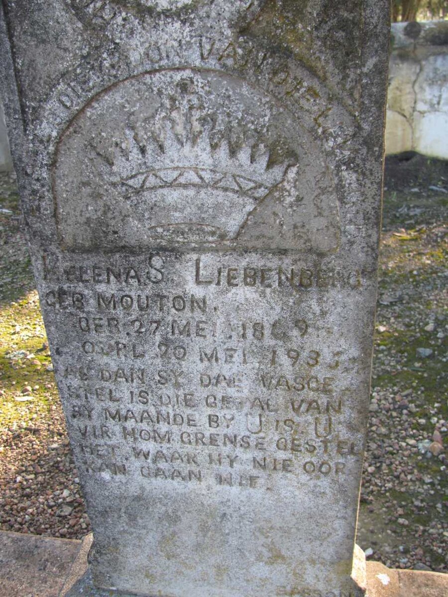 LIEBENBERG Helena S. nee MOUTON 1869-1935 :: LIEBENBERG Jurgens Jacobus 1884-1943