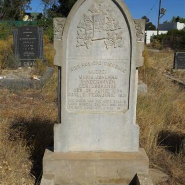 HOVEN Maria Johanna, van der nee LE GRANGE 18?4-1909