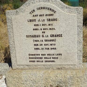 GRANGE Louis J., le 1871-1924 &amp; Susarah G. LE GRANGE 1875-1945