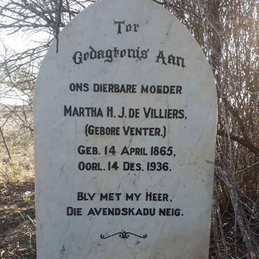 VILLIERS Martha H.J., de nee VENTER 1865-1936