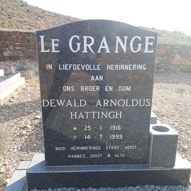 GRANGE Dewald Arnoldus Hattingh, le 1916-1999