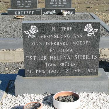 SIEBRITS Esther Helena nee KRUGER 1907-1978