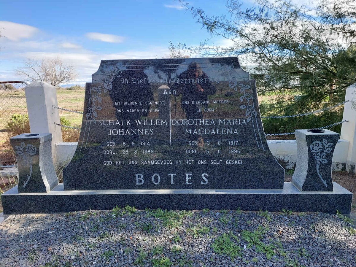 BOTES Schalk Willem Johannes 1914-1989 &amp; Dorothea Maria Magdalena 1917-1995