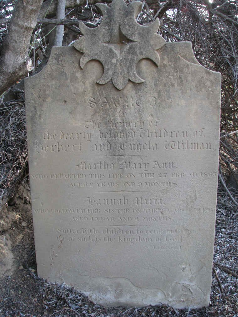 WILMAN Martha Mary Ann -1865 :: WILMAN Hannah Maria -186?