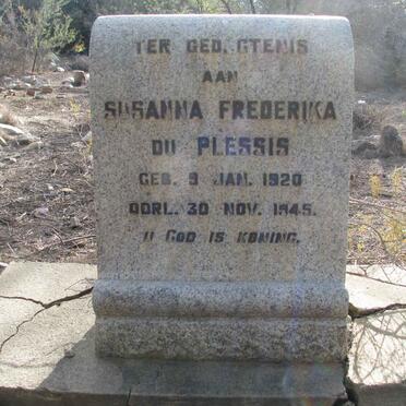 PLESSIS Susanna Frederika, du 1920-1945