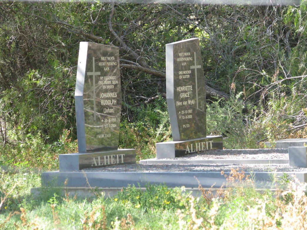 ALHEIT Johannes Rudolph 1955-2004 &amp; Henriette Grace VAN WYK 1957-2005
